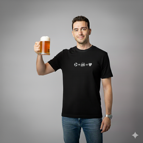 Camisa em Algodão Penteado AMO FUTEBOL E CERVEJA - comprar online