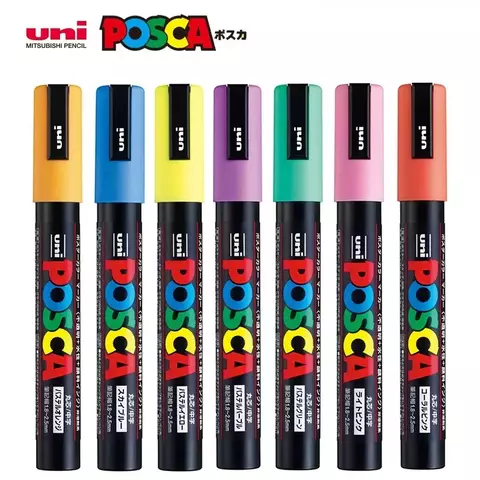 Caneta marcadora uni posca, tinta acrílica, caneta marcadores PC-1M 3m 5m, mate