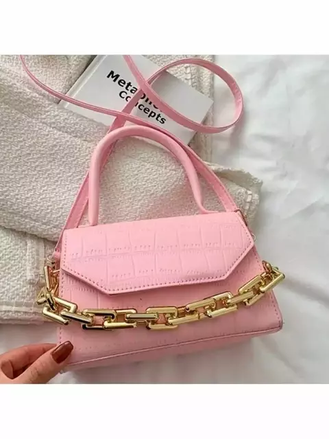 Bolsa Tiracolo Couro Alça Transversal De Mão Luxo Festa