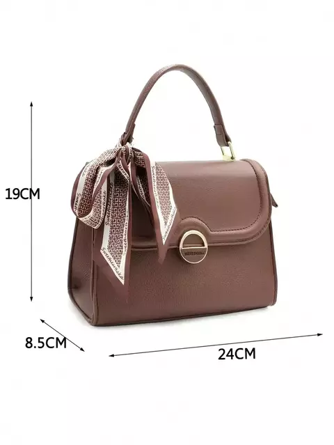 Bolsa Feminina Transversal quadrado ombro portátil crossbody passeio com lenço