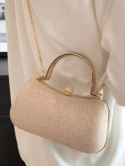 Bolsa Festa Transversal Feminina Com Detalhe De Glitter Forro Impermeável