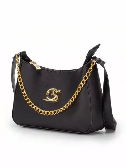 Bolsa Feminina Nova Crescente, Bolsa Pequena, Para festa Casamentos, Passeio e Jantar, Bolsa Com Acabamento em Sintético PU, e Corrente como Detalhe,
