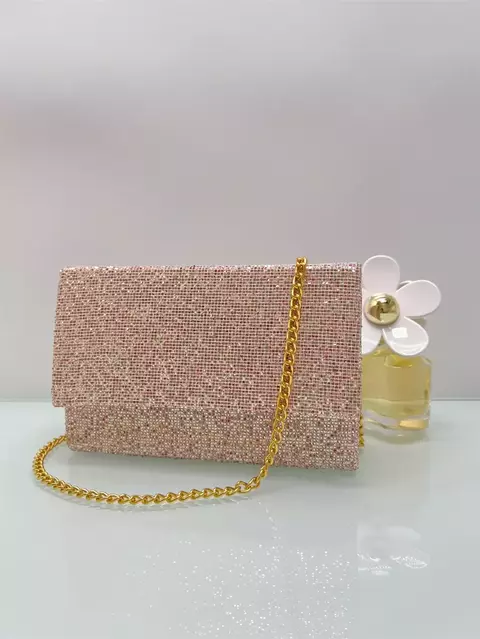 Baila Morena Bolsa de festa glitter quadrada costurada xadrez feminina Bolsa caixinha tiracolo transversal com alça corrente cadeia