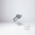 Anel Solitário Moissanite Azul Cravejado Lateral