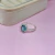 Anel Pedra Verde Fusion Oval Cravejado - loja online