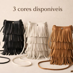 Bolsa Transversal Pequena com Franja em Couro PU – Compacta e Estilosa - loja online