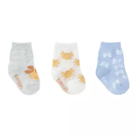 KIT Meia Bebê estampada 00 ao 15 menino c/ 3 pares