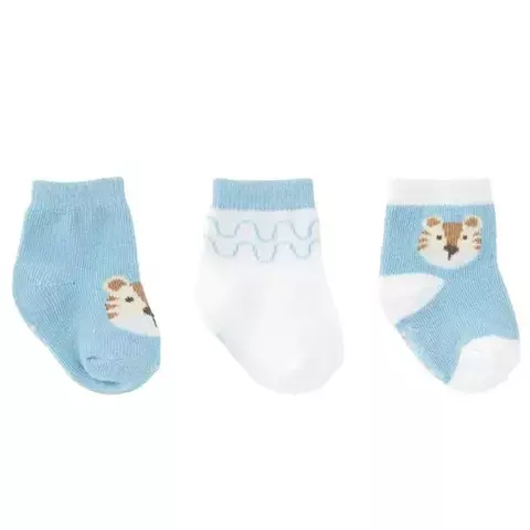 KIT Meia Bebê estampada RN c/ 3 pares meninos