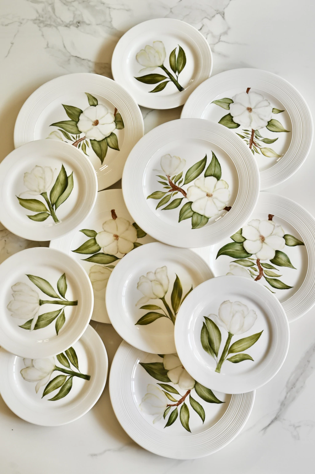 Set Platos Magnolia White x2