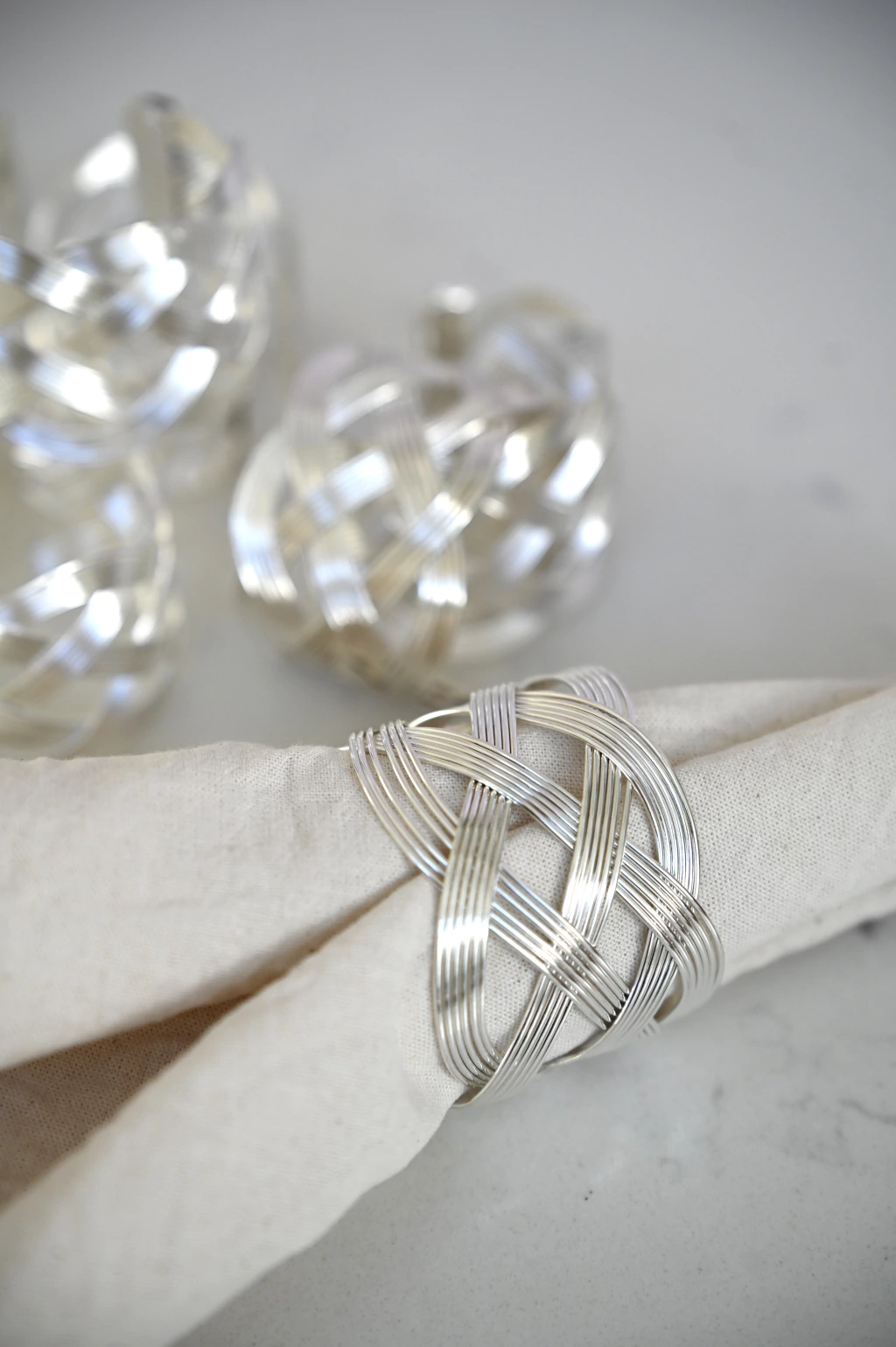 Anillo Porta Servilletas Plata Matilde - x6 -