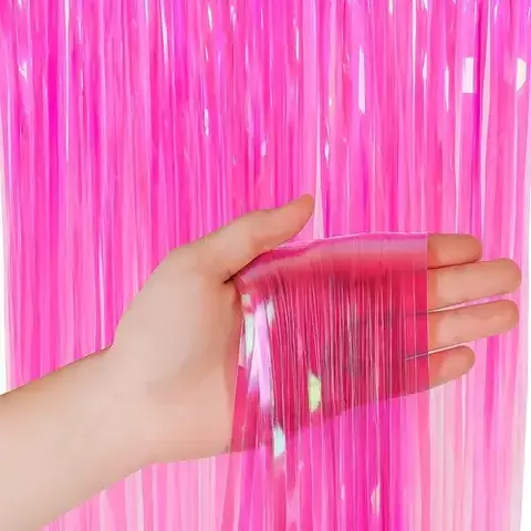 Cortina Brillante Iridiscente Rosa 1x2 m - comprar online