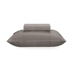 Jogo de Cama Solteiro Karsten 160 fios Matiza Cinza Grafite 2Pç