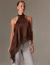 Blusa Cetim Decote Trapézio Renda Assimétrica Z2601