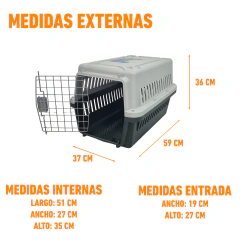Transportadora con puerta de metal. 59x37x36 - comprar online