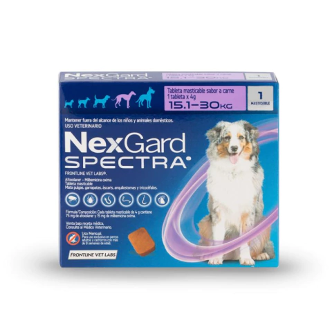 NexGard Spectra® 15.1-30 kg - Bocado completo antipulgas, garrapatas y gusanos - comprar online