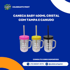 CANECA BABY 400ML CRISTAL COM TAMPA E CANUDO - comprar online