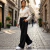 Pantalón Algodón Lycra Palazzo Noir