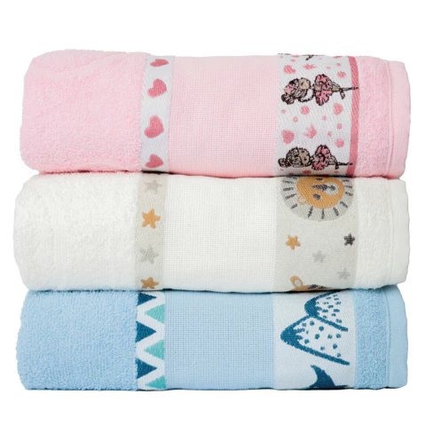 Kit 3 toalhas de banho infantil Funny - comprar online