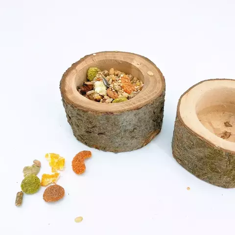 Pet hamster frutas tigela de comida de madeira hamster urso dourado esquilo tige