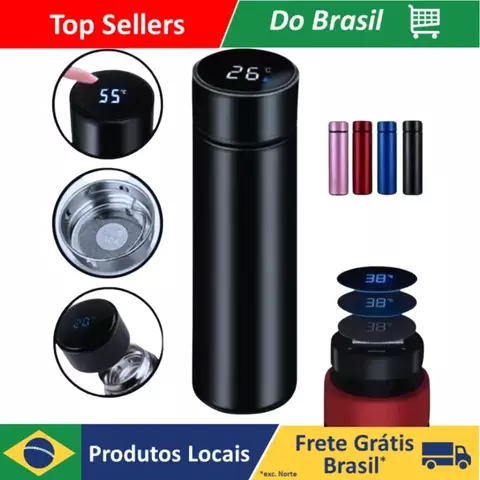 Garrafa Térmica Inox, Sensor Inteligente De Temperatura Digital Led bebida quent