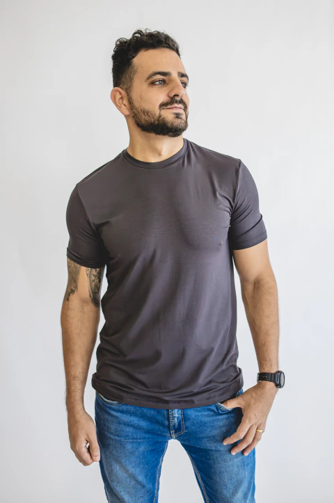 Camiseta Flow (Modal) - Grafite sem logo