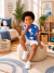 Camiseta Infantil Azul 100% Algodão Estampa Snoopy