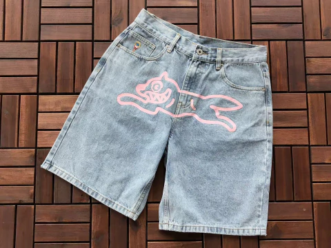 Bermuda Jeans Ice Cream Azul/Rosa