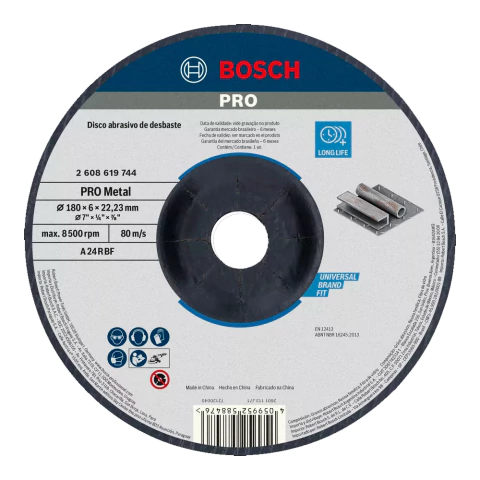 Disco de Desbaste Pro Metal 7x1/4x7/8 180x6 4x22 Bosch - comprar online