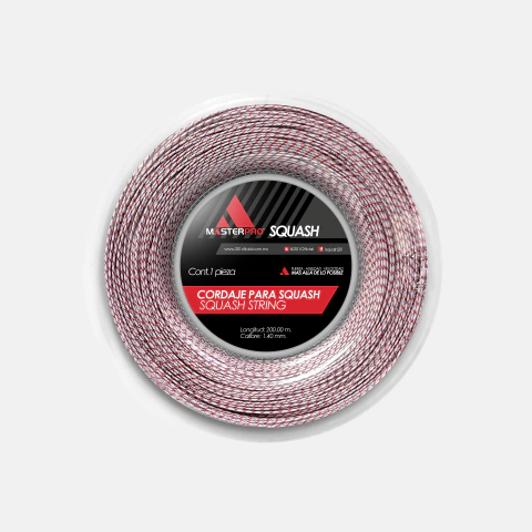 Cordaje de Nylon Squash con filamento Rojo/Azul/Blanco