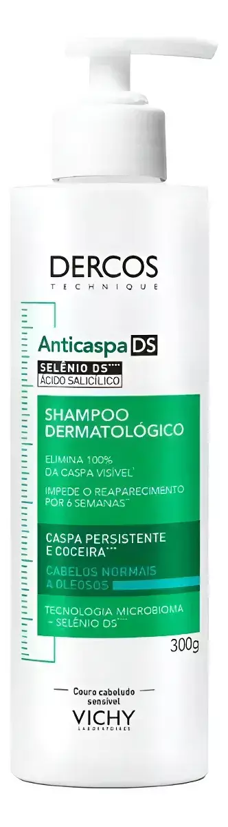 Shampoo Anticaspa DS para Cabelos Normais a Oleosos, Elimina 100% da Caspa e Coceira, Ação Antirreincidência por 6 Semanas, Controla Oleosidade, Derco