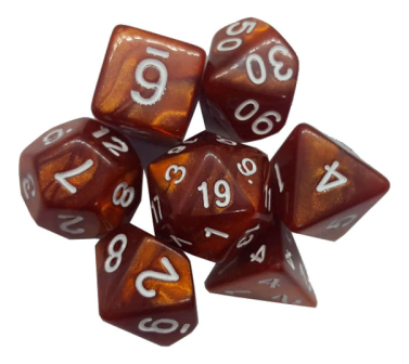 Set Dados Juego Rol Marmolados En Bolsa X7 Unidades