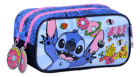 Cartuchera Portalapiz Stitch Snack Attack 2 Cierres Wabro