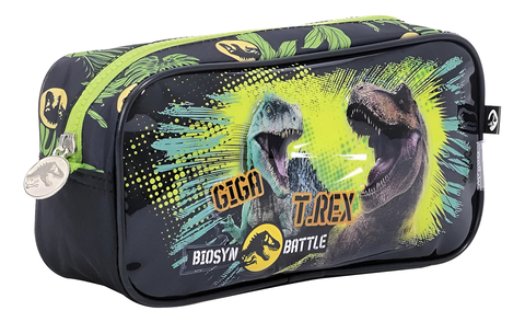 Cartuchera Escolar Estuche Jurassic World 1 Cierre Color Negro