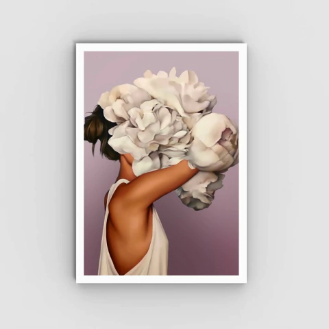 QUADRO MULHER FLORES - comprar online