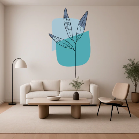Adesivo de Parede Folhas Decorativas Moderna Detalhes Minimalista Autocolante Lavável - comprar online
