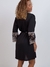 Conjunto Camisola e Robe com Renda Bicolor Nara Tucha Lingerie - Preto-Nude - comprar online