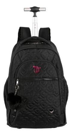 Mochila de Rodinhas Sestini Capricho Crush · Preta