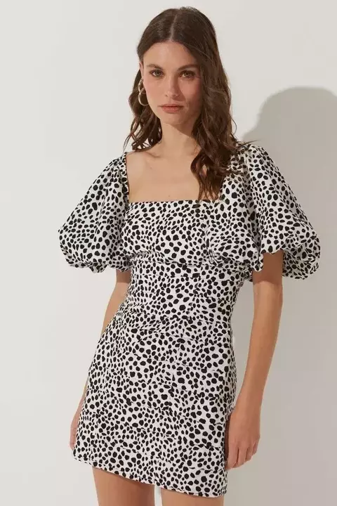 VESTIDO CURTO AMORA ESTAMPA DALMATAS