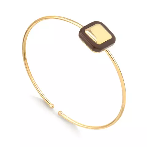 BRACELETE AMOUR QUADRADO RESINADO LISO