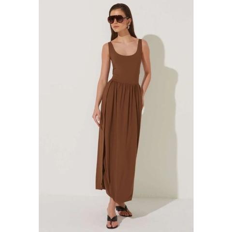 VESTIDO TELMA MARROM