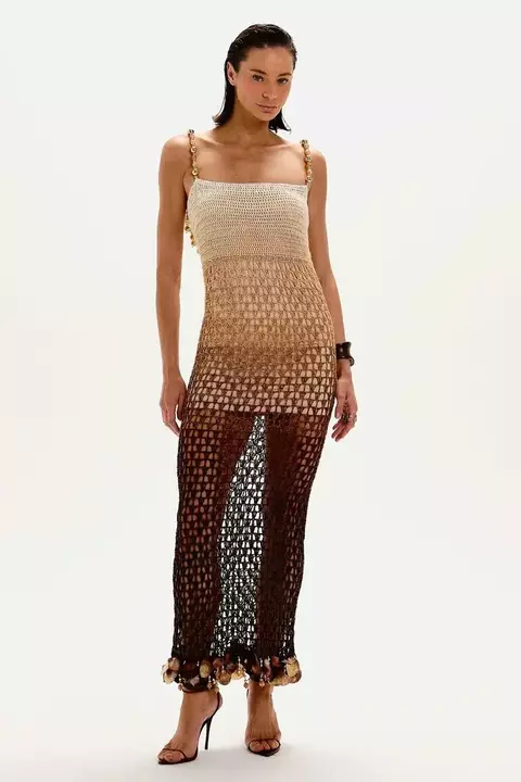 VESTIDO LORENA MARROM PAREO DEGRADE