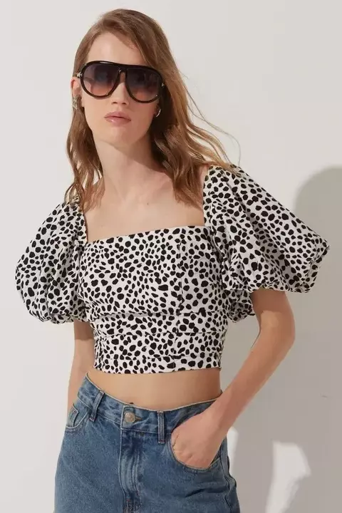 BLUSA AMORA ESTAMPA DALMATAS