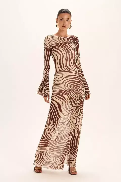 VESTIDO LONGO AUDREY GEOMETRIC