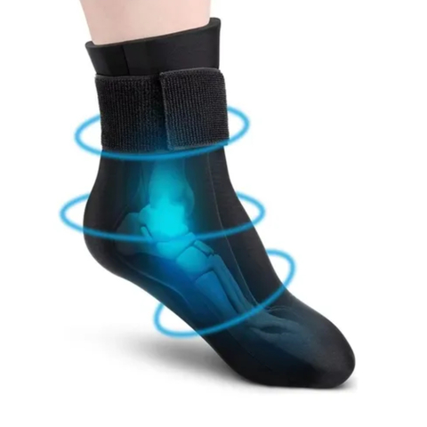 Media De Gel Termica Terapia Frio Calor - Soporte para Tobillo con Terapia LED Azul para Alivio del Dolor | Faja Elástica Impermeable y Ajustable