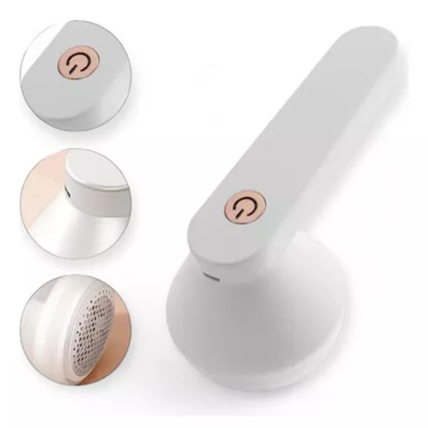 Sacapelusa Recargable USB - Quitapelusas Portátil Recargable USB Blanco con Cepillo Giratorio | Limpia Ropa y Tejidos sin Esfuerzo