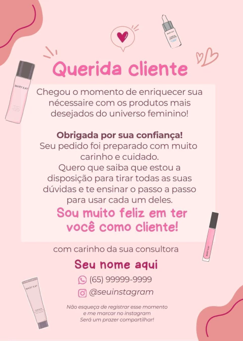 Folhetos - Gratidão pela compra - comprar online