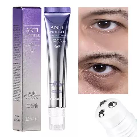 CHEAL Anti Rugas anti círculos escuro e creme para os Olhos com Rolo Massageador