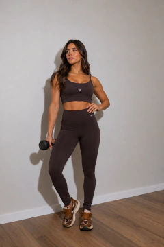 Legging Fitness Feminina Lari Alta Compressão Coffee | KT Sports