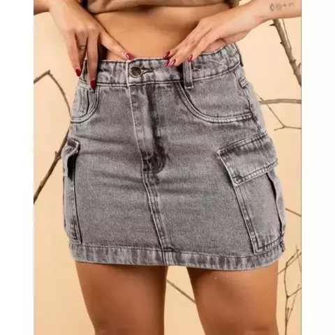 Saia Cargo Jeans Escuro