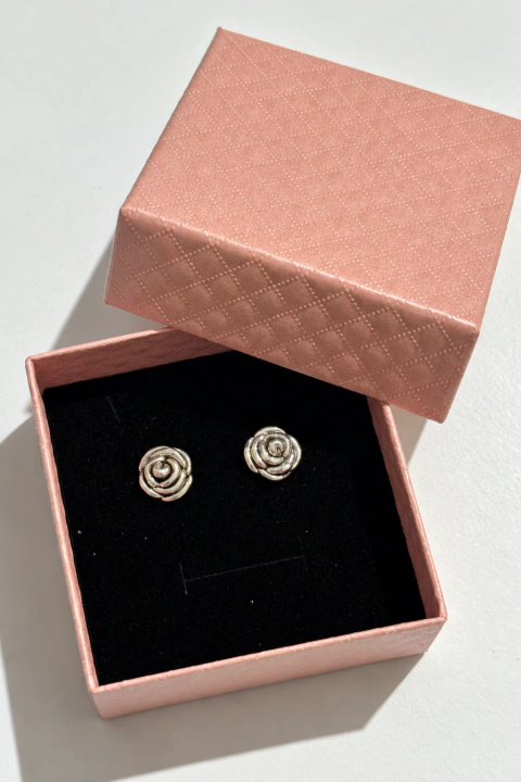 Brinco Rosa Grande – Prata 925